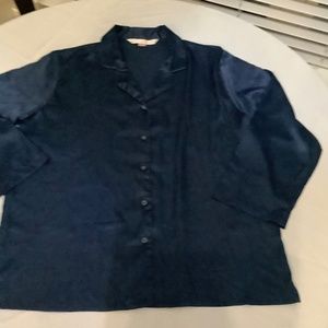 Victoria’s Secret Navy Blue Satin Sleep Shirt size Large L